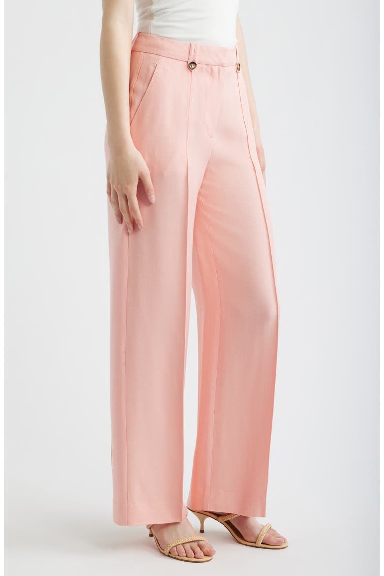 Magda Wide Leg Pleat Pants, Alternate, color, PINK