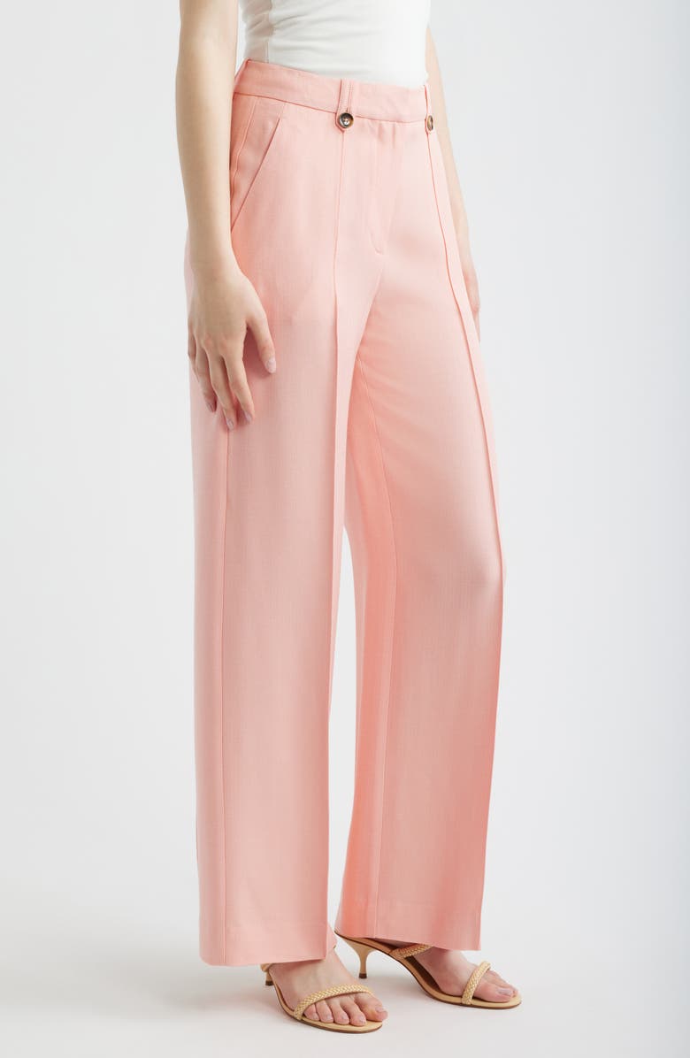 Reiss Magda Wide Leg Pleat Pants, Alternate, color, Pink