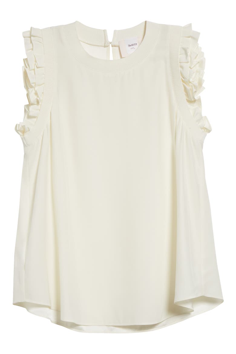 Lenore Ruffle Sleeve Silk Top, Alternate, color, IVORY