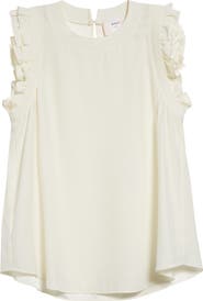 Cinq à Sept Lenore Ruffle Sleeve Silk Top