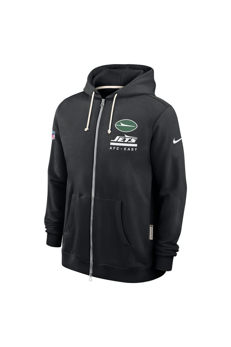 Men's Nike Black New York Jets Sideline Standard Issue Utility Player Dri-FIT Full-Zip Hoodie, Alternate, color, Black