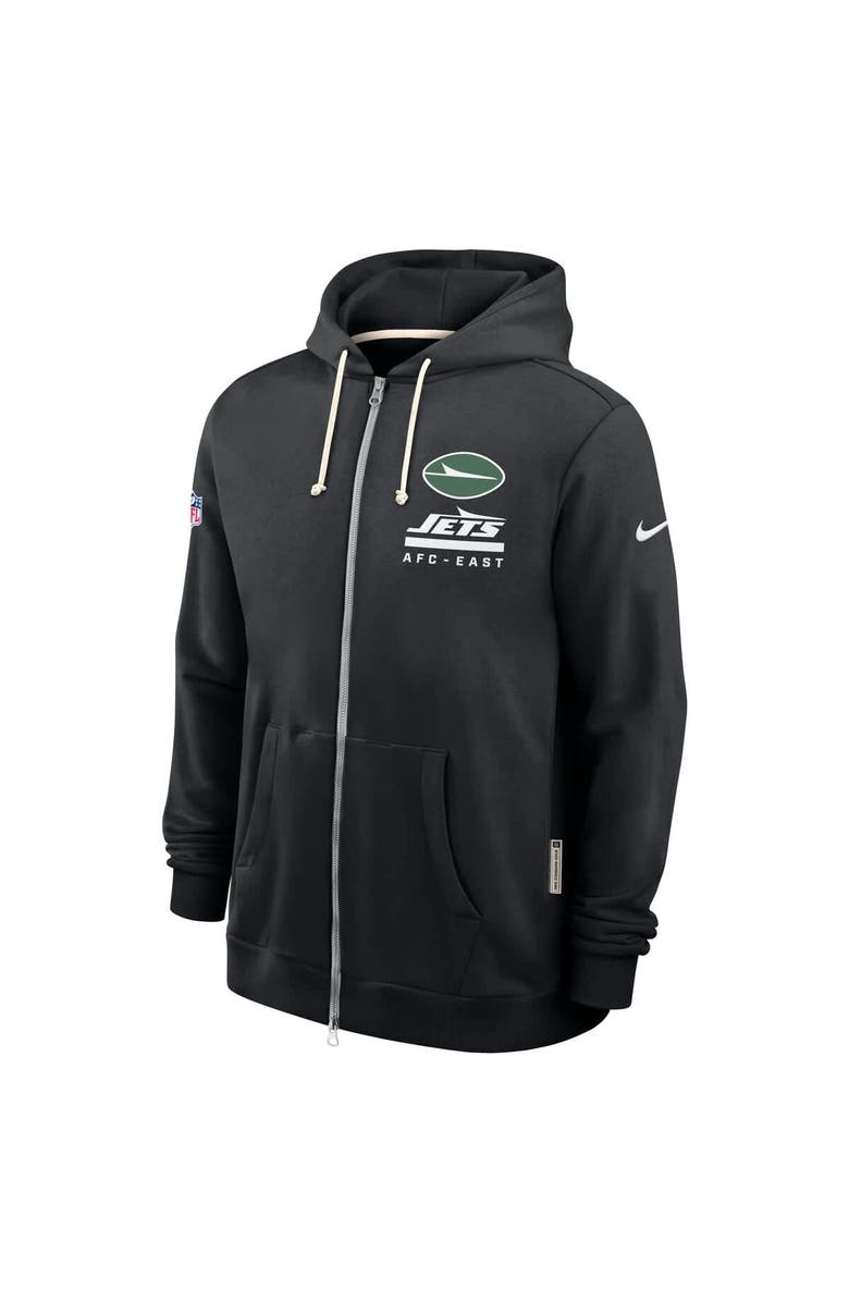 Nike Men's Nike Black New York Jets Sideline Standard Issue Utility Player Dri-FIT Full-Zip Hoodie, Alternate, color, Black