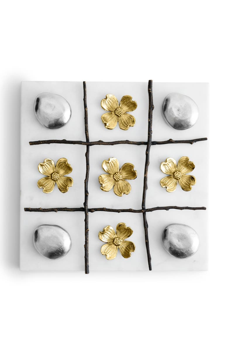 Michael Aram Dogwood Tic-Tac-Toe Set, Alternate, color, White/ Gold/ Silver