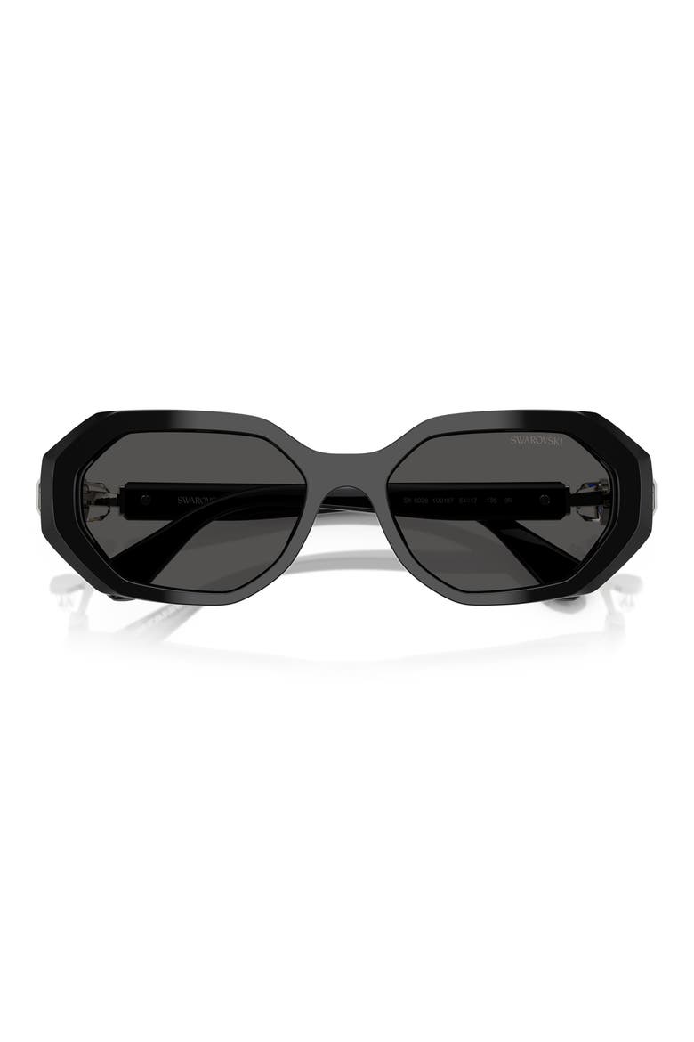 54mm Irregular Sunglasses, Alternate, color, BLACK