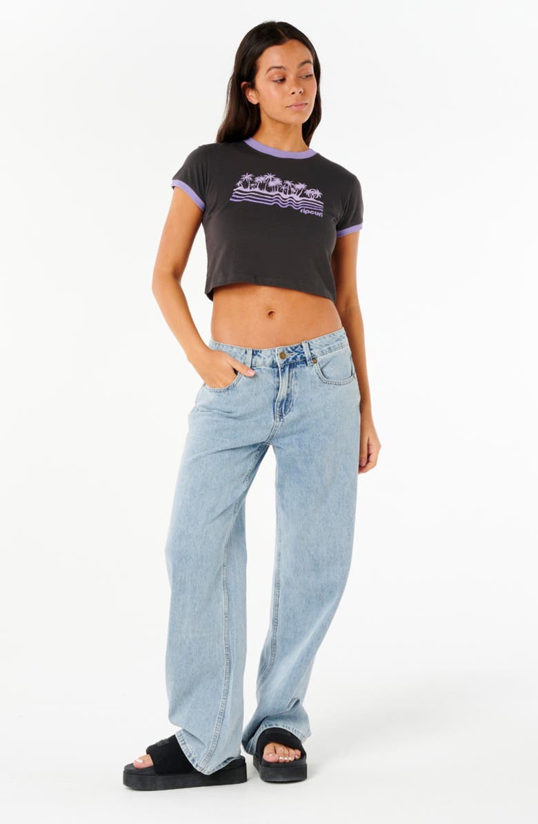 Rip Curl Neon Isles Cotton Graphic Baby Tee, Alternate, color, Washed Black