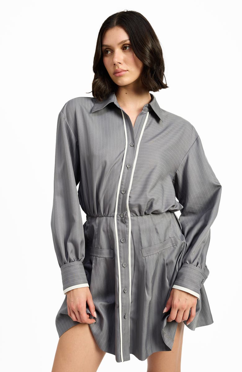 En Saison Minette Long Sleeve Mini Shirtdress, Alternate, color,