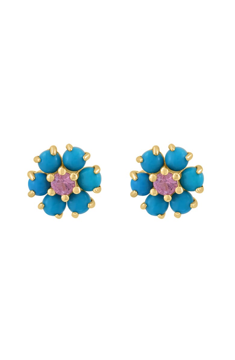 EFFY Flower Stud Earrings, Alternate, color, Blue