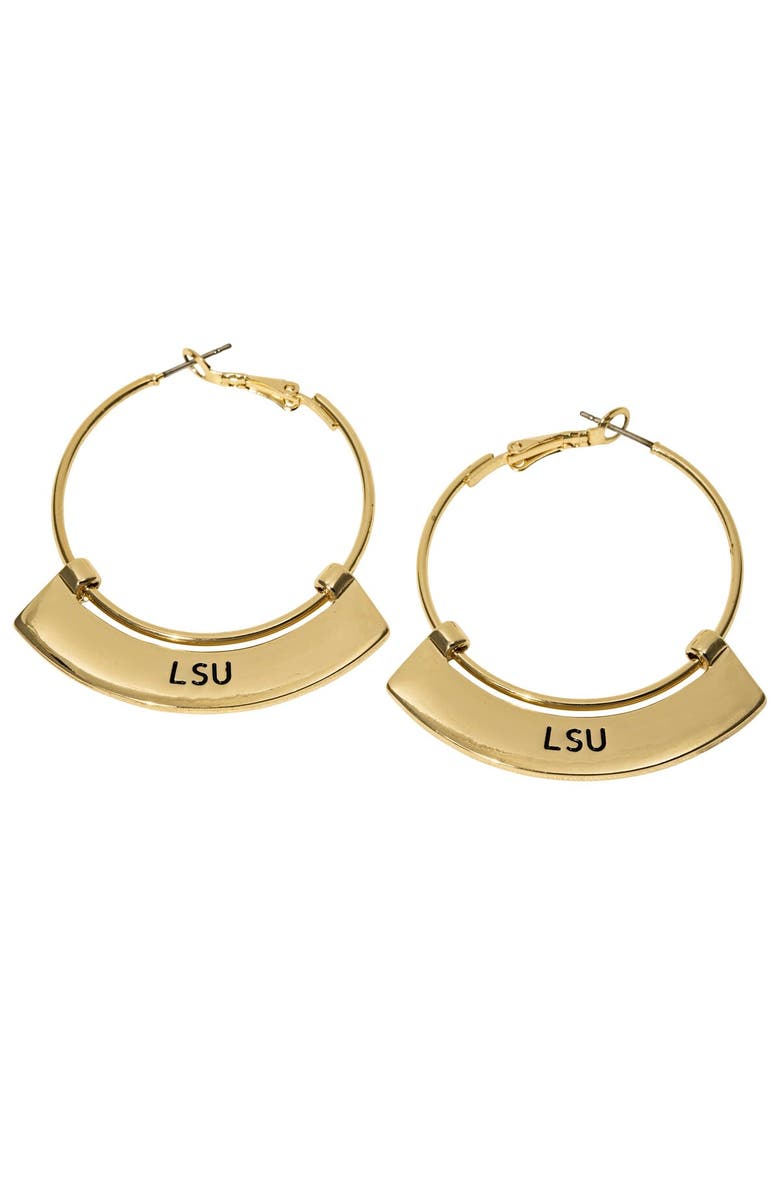 EMERSON STREET LSU Tigers Weller Gold Hoop Earrings, Main, color, Gold