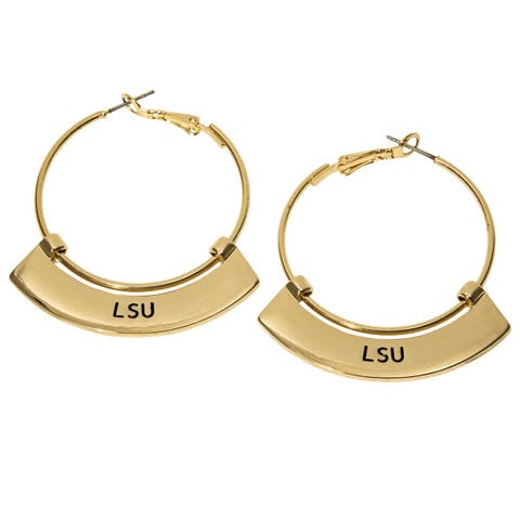 LSU Tigers Weller Gold Hoop Earrings