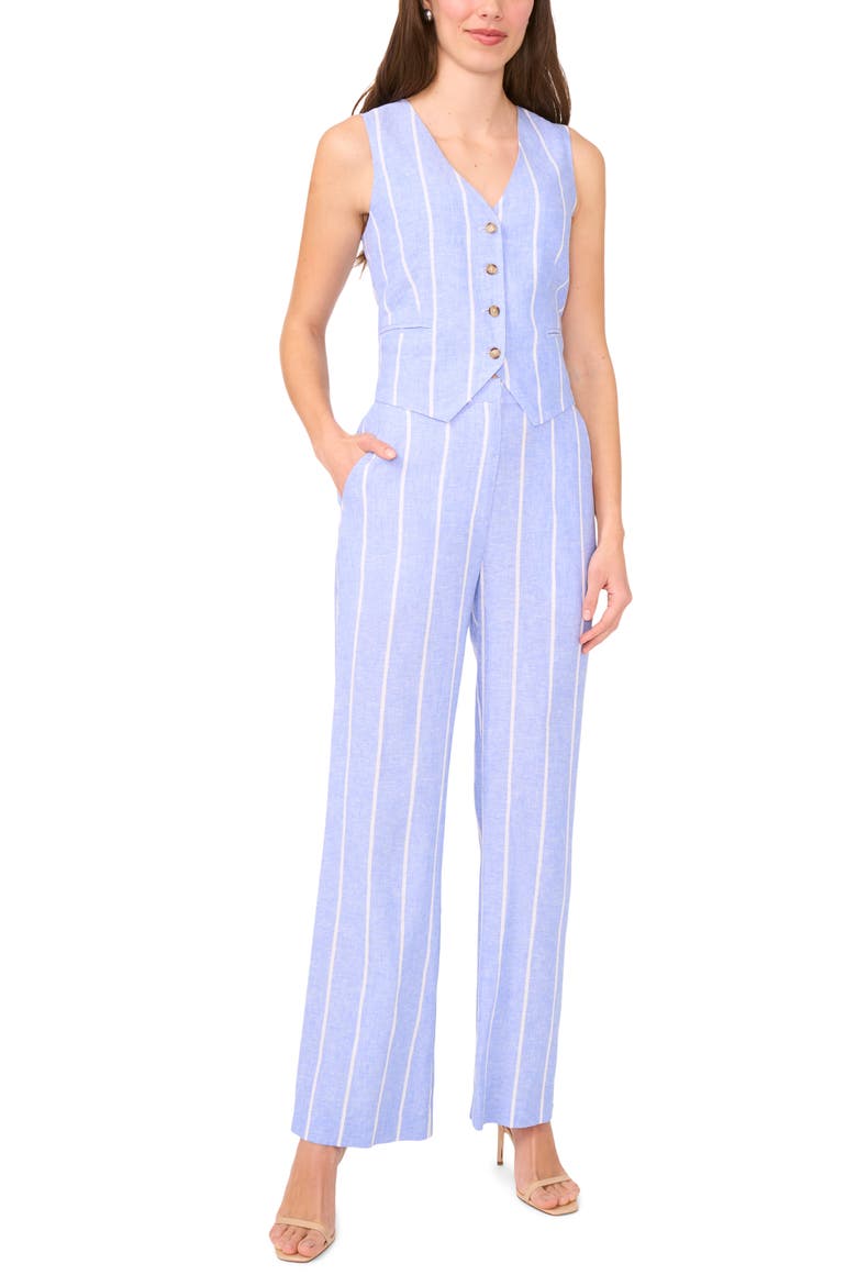 Stripe Linen Blend Straight Leg Pants, Alternate, color, ULTRAMARINE