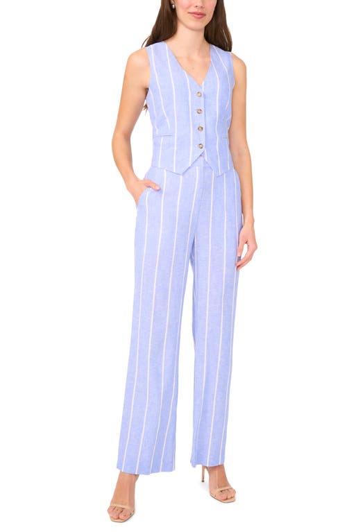 Shop Halogenr Halogen(r) Stripe Linen Blend Straight Leg Pants