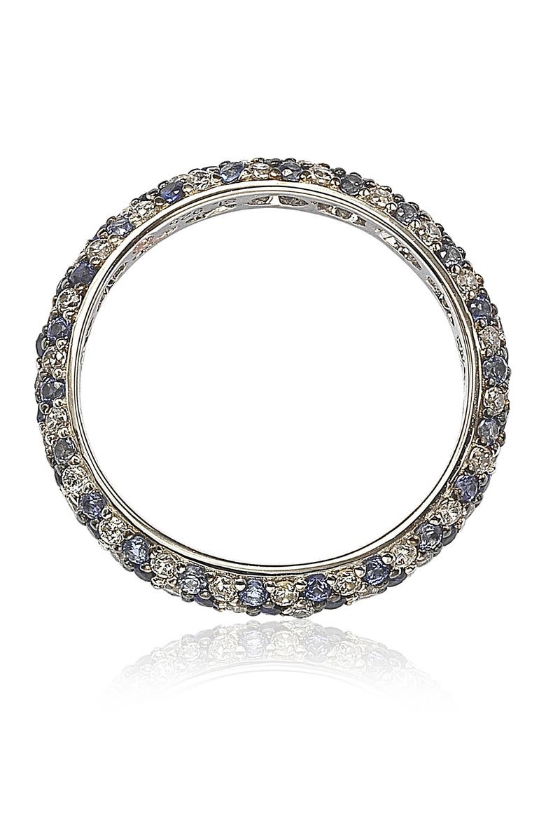 SUZY LEVIAN Sterling Silver Sapphire & Diamond Accent Pave Eternity Band, Alternate, color, 
