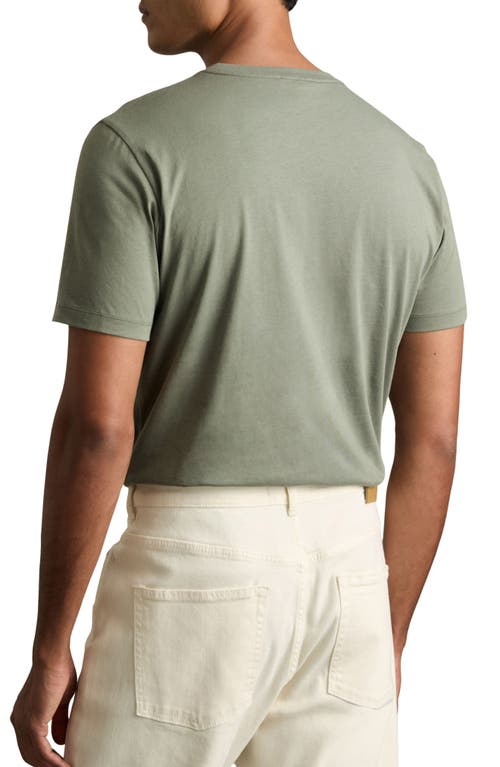 Reiss Dark Sage Bless Cotton-jersey Crew Neck T-shirt In Green
