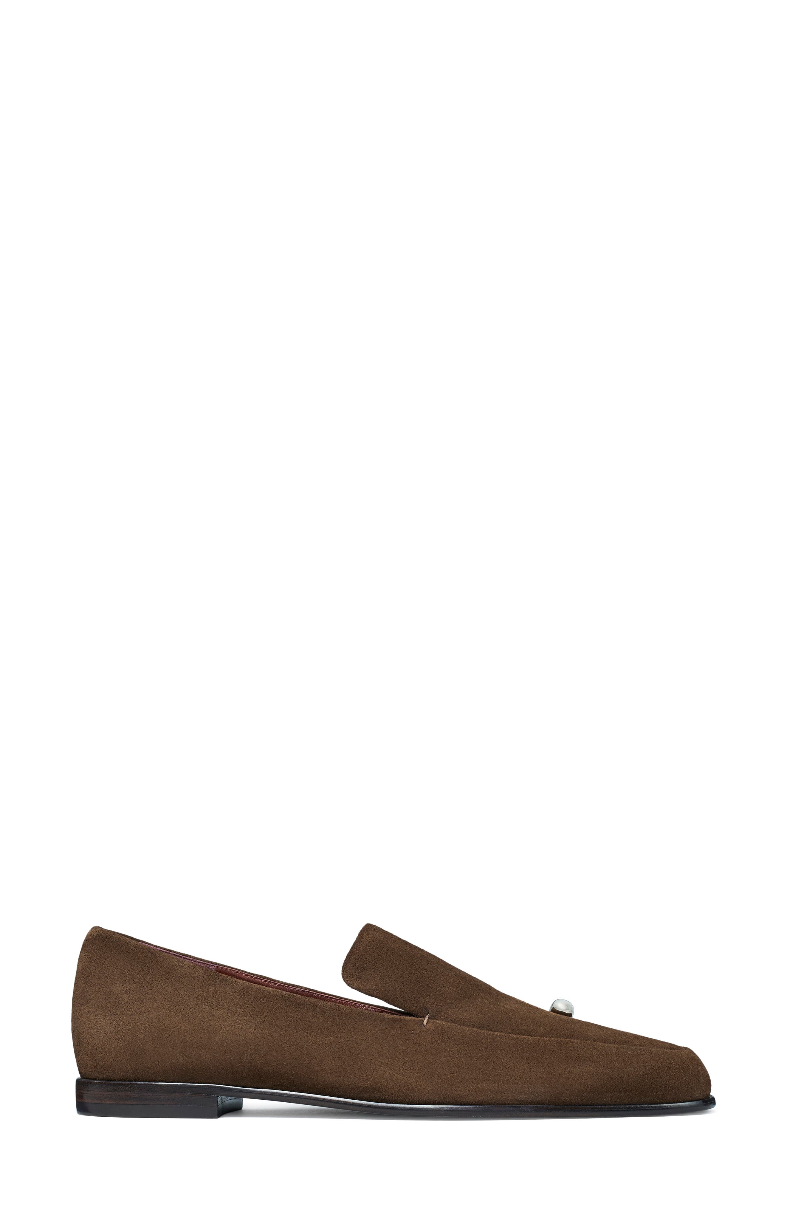 Pierced Loafer, Alternate, color, DARK COCOA / SILVER