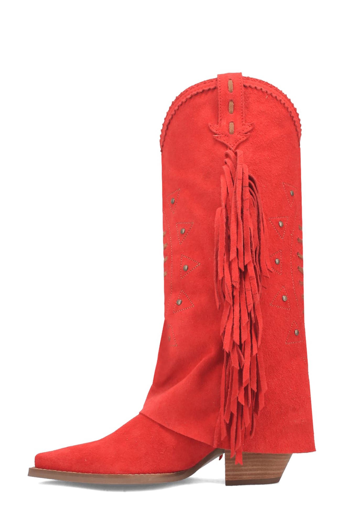 Dingo Spirit Trail Knee High Western Boot, Alternate, color, Red