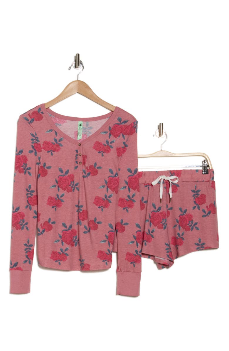 Honeydew Knit Long Sleeve Short Pajamas, Main, color,