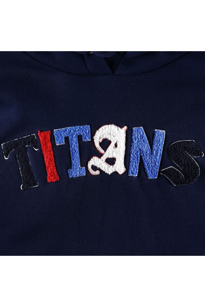 Women's The Wild Collective Navy Tennessee Titans Cropped Pullover Hoodie, Alternate, color, Navy