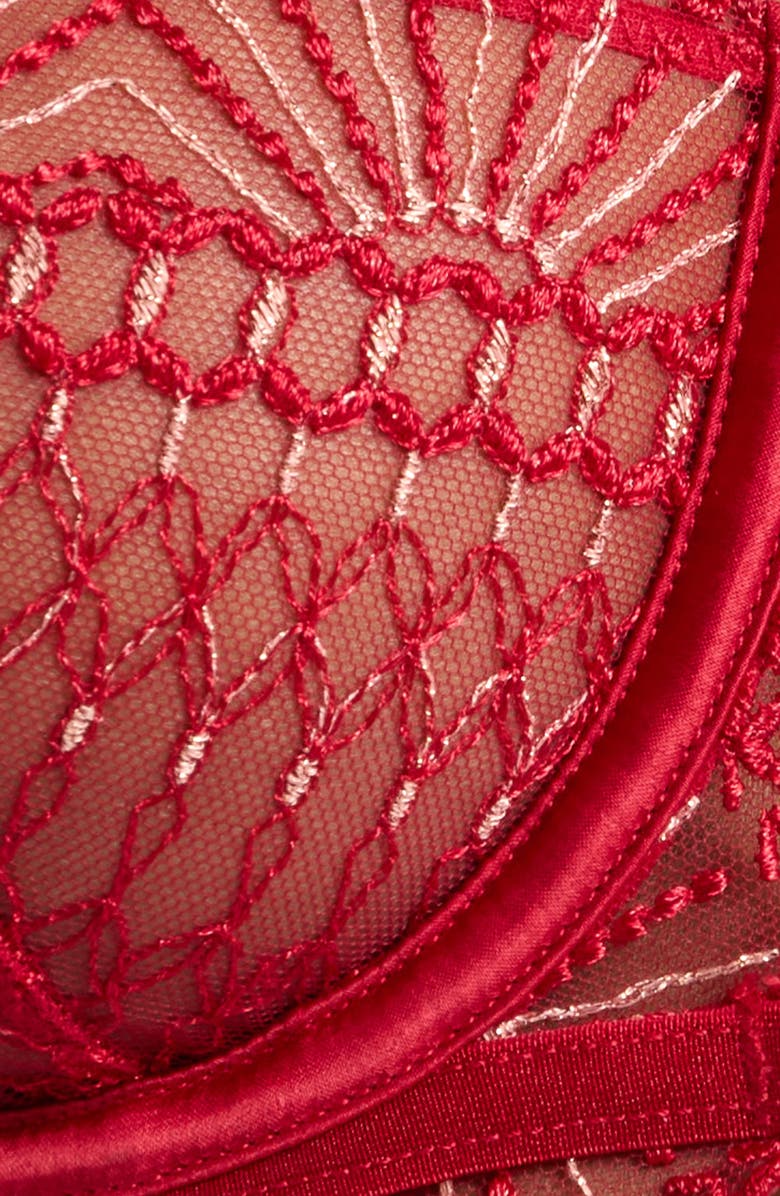 Etam Rosace Underwire Balconette Bra, Alternate, color, Red