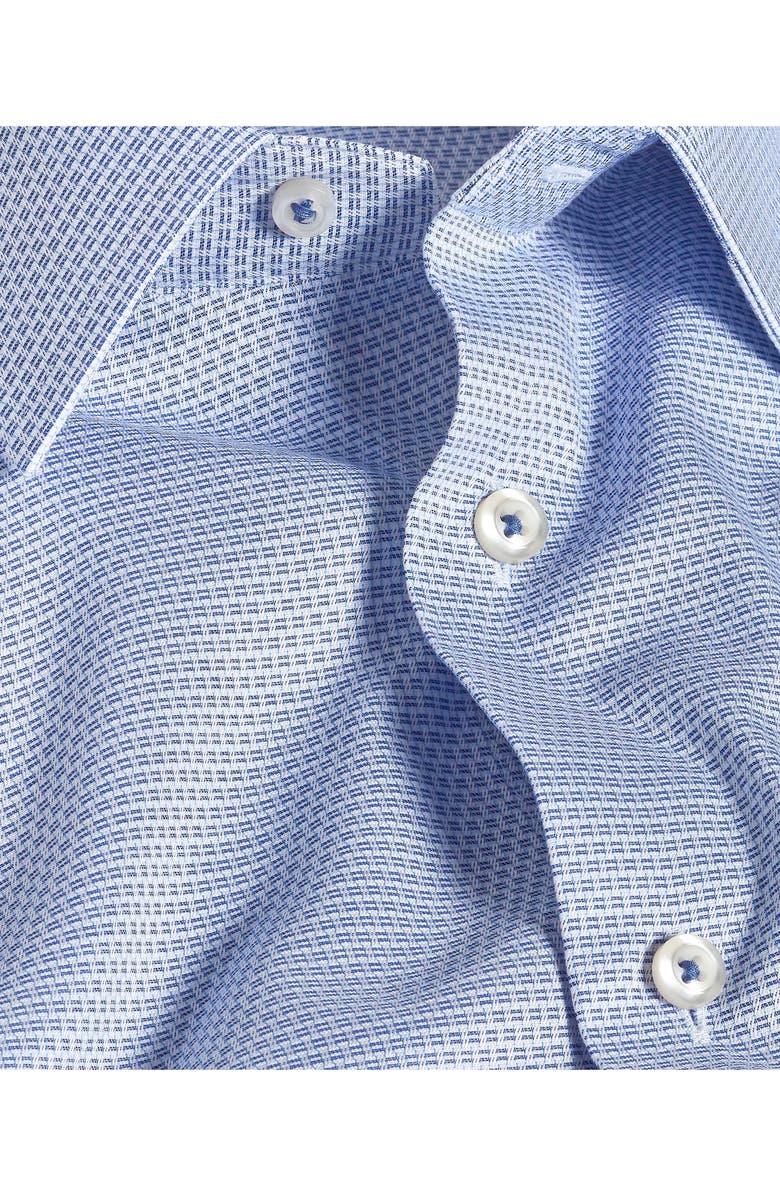 David Donahue Trim Fit Texture Micro Twill Cotton Dress Shirt, Alternate, color, Blue