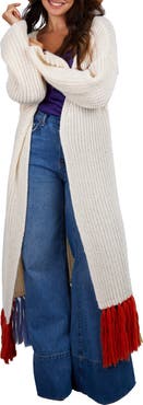 SAACHI Rainbow Tassel Duster Cardigan