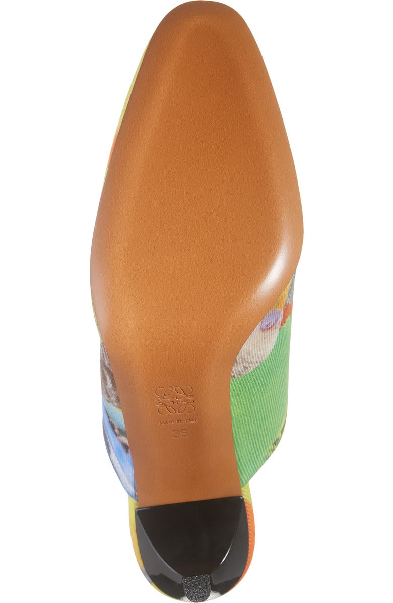 Loewe Parrot Print Twill Mule, Alternate, color,