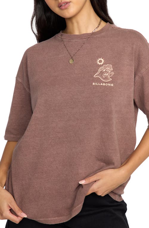 Billabong The Great Waves Oversize Cotton Graphic T-shirt In Brown