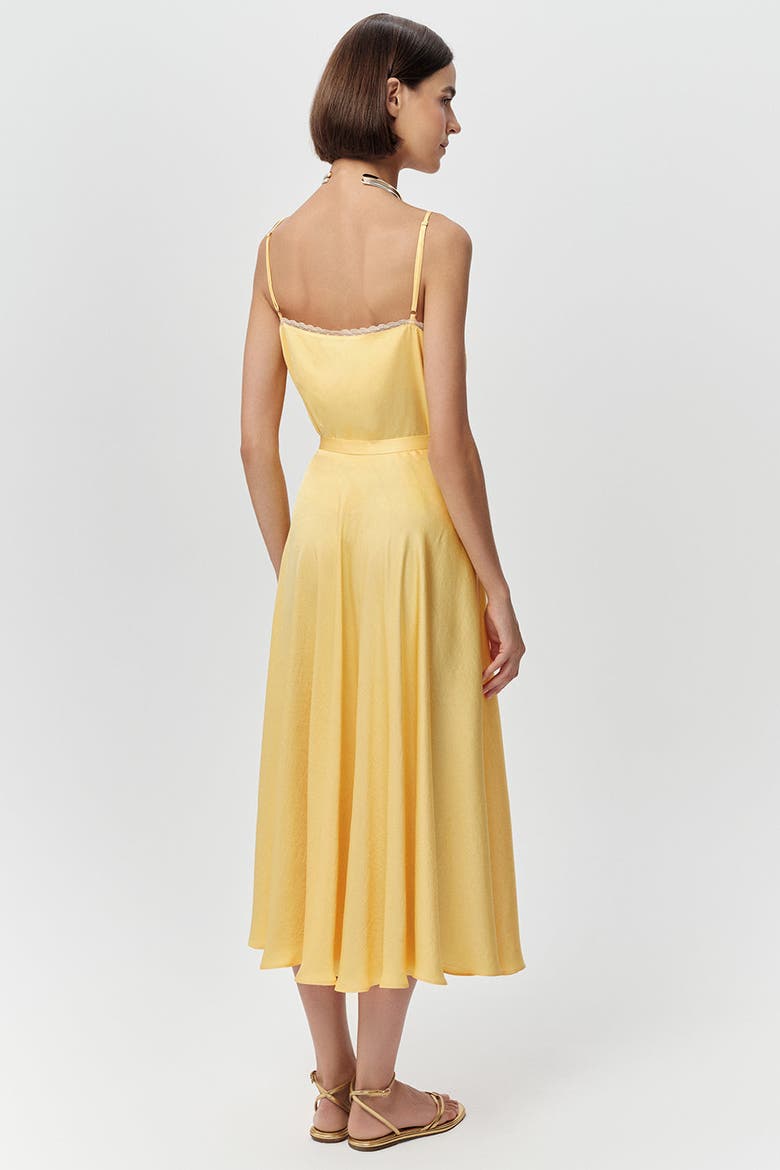 Aundray Fitted Concealed Zipper Flared Midi Skirt, Alternate, color, Yellow