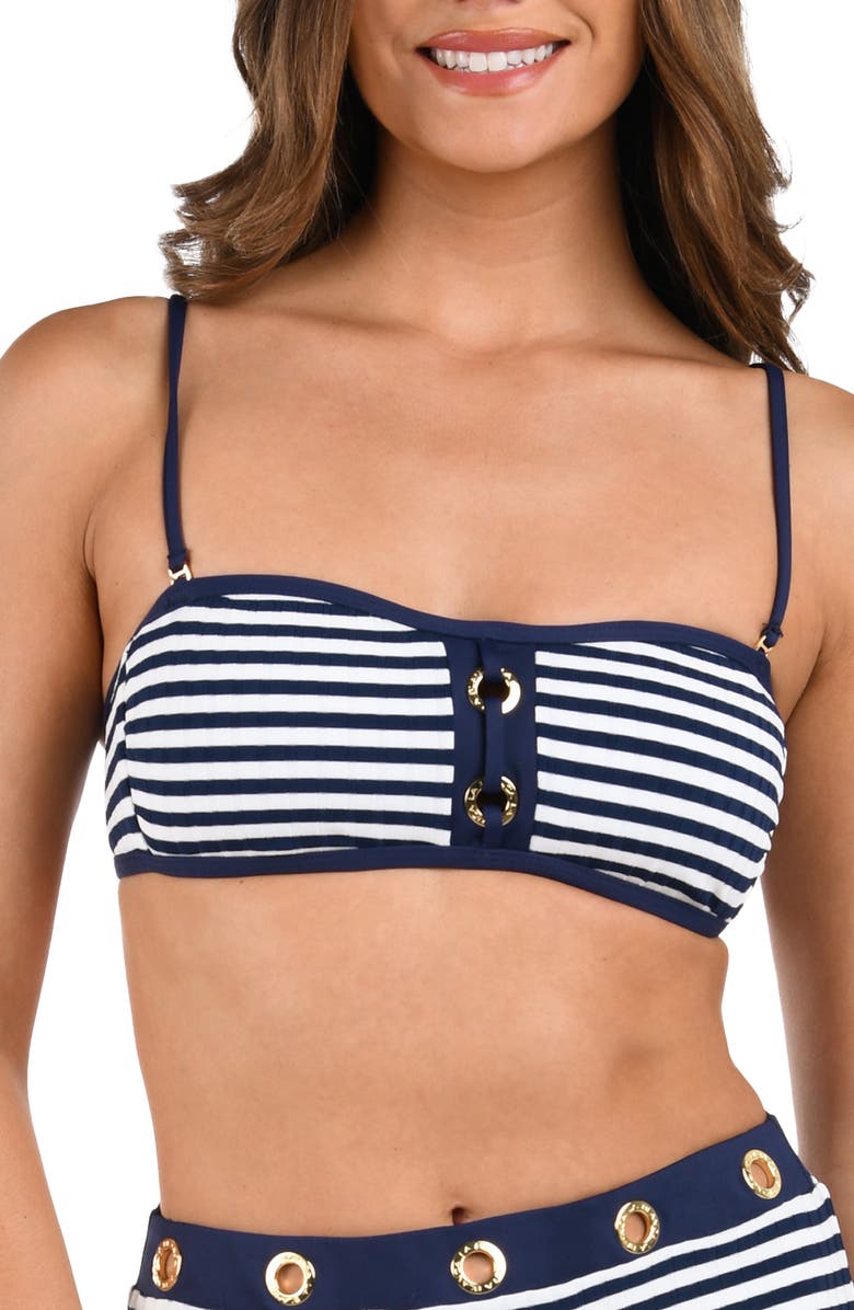 La Blanca Sail Bandeau Bikini Top, Main, color, Indigo