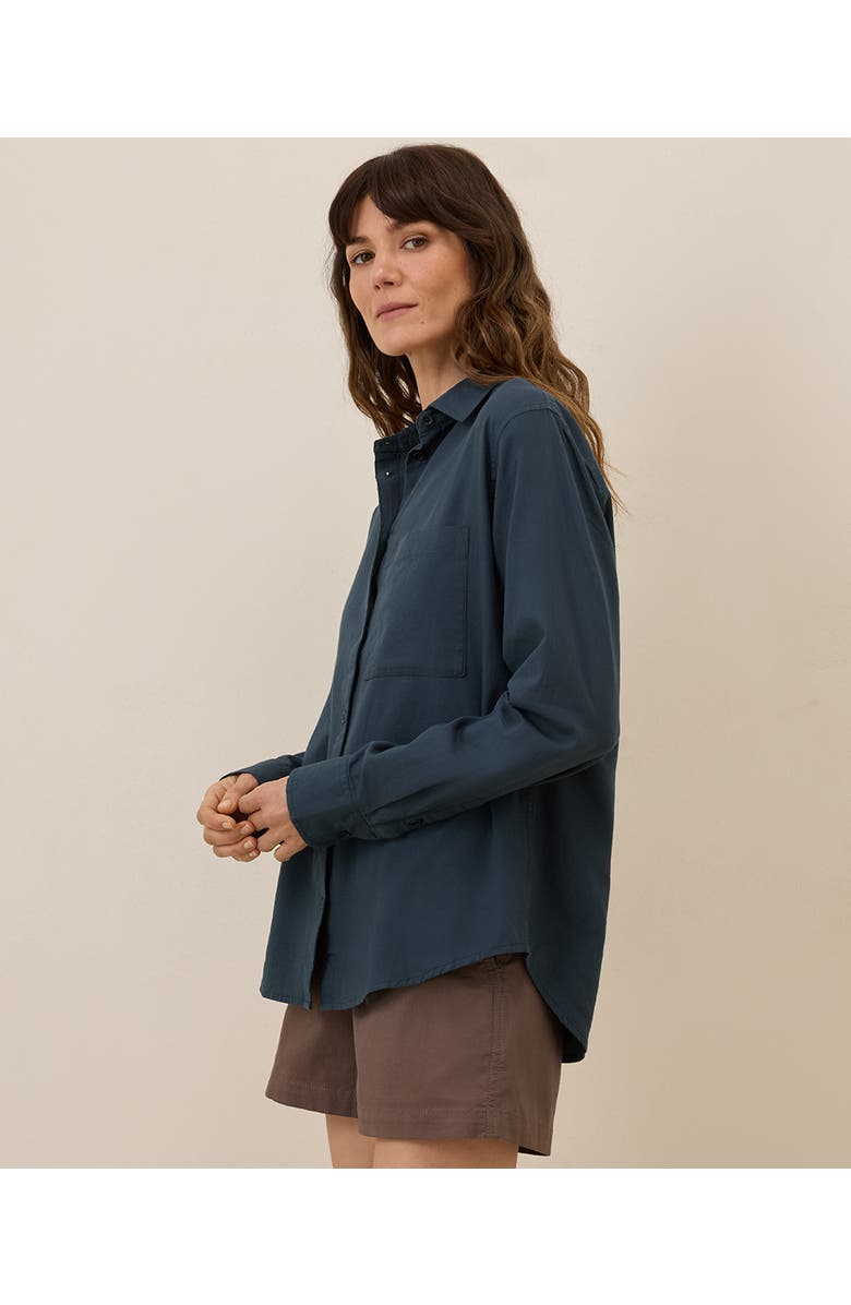 Pact Organic Cotton Sunset Lightweight Cotton Classic Shirt, Alternate, color, Midnight Blue