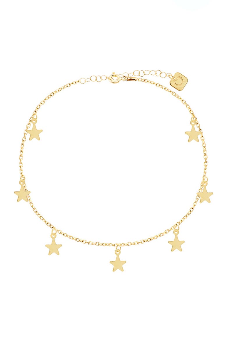 14K Yellow Gold Vermeil Star Charm Anklet, Main, color, GOLD