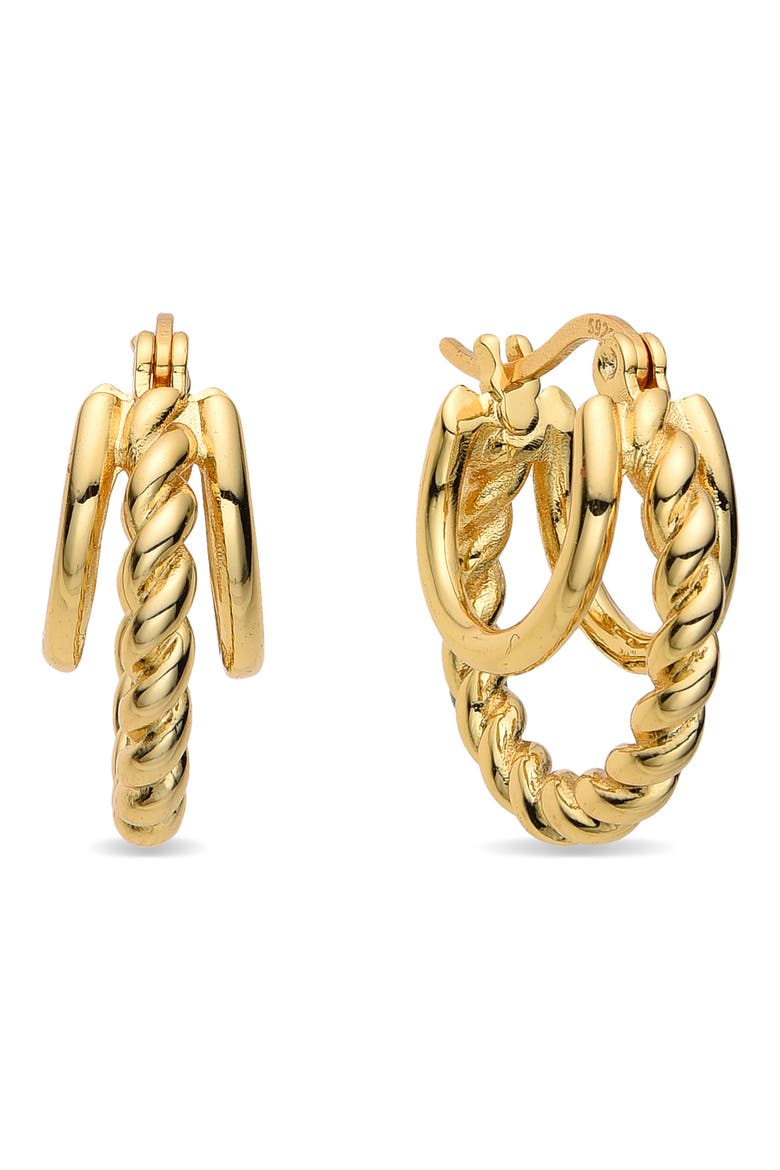 Pauline Triple Loop Hoop Earrings, Main, color, GOLD