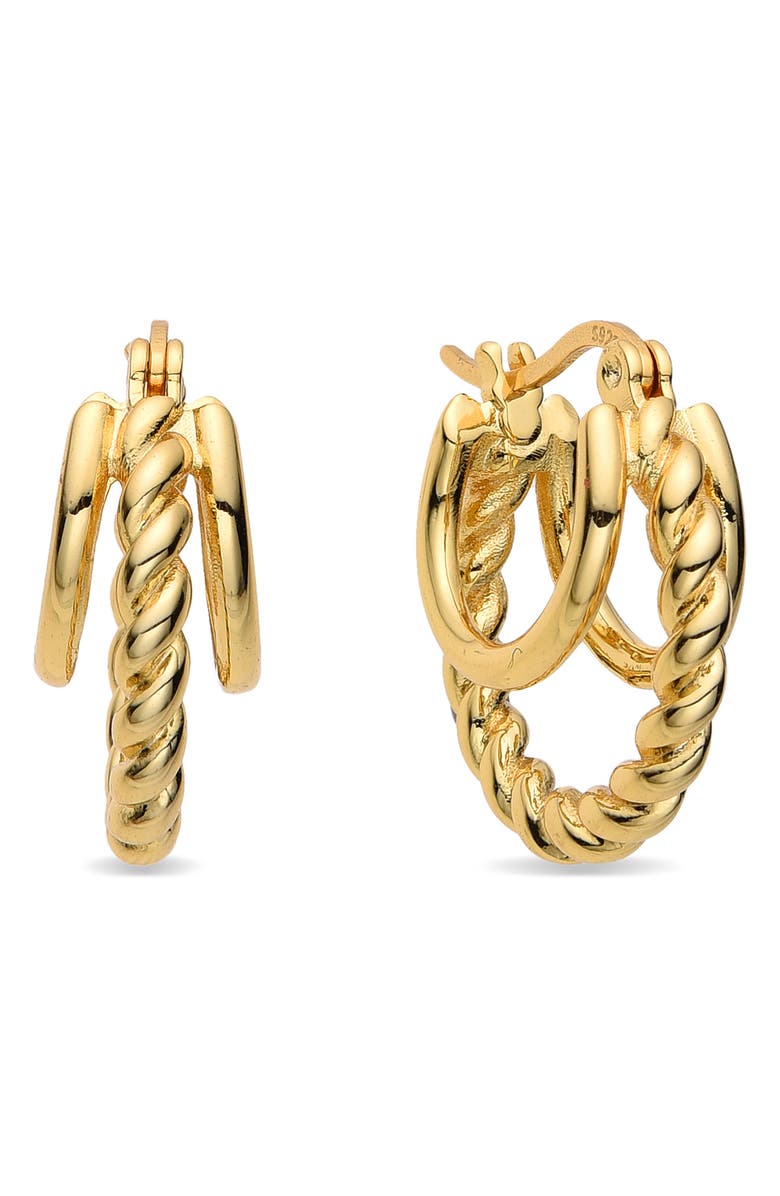 EYE CANDY LOS ANGELES Pauline Triple Loop Hoop Earrings, Main, color, Gold