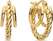 EYE CANDY LOS ANGELES Pauline Triple Loop Hoop Earrings