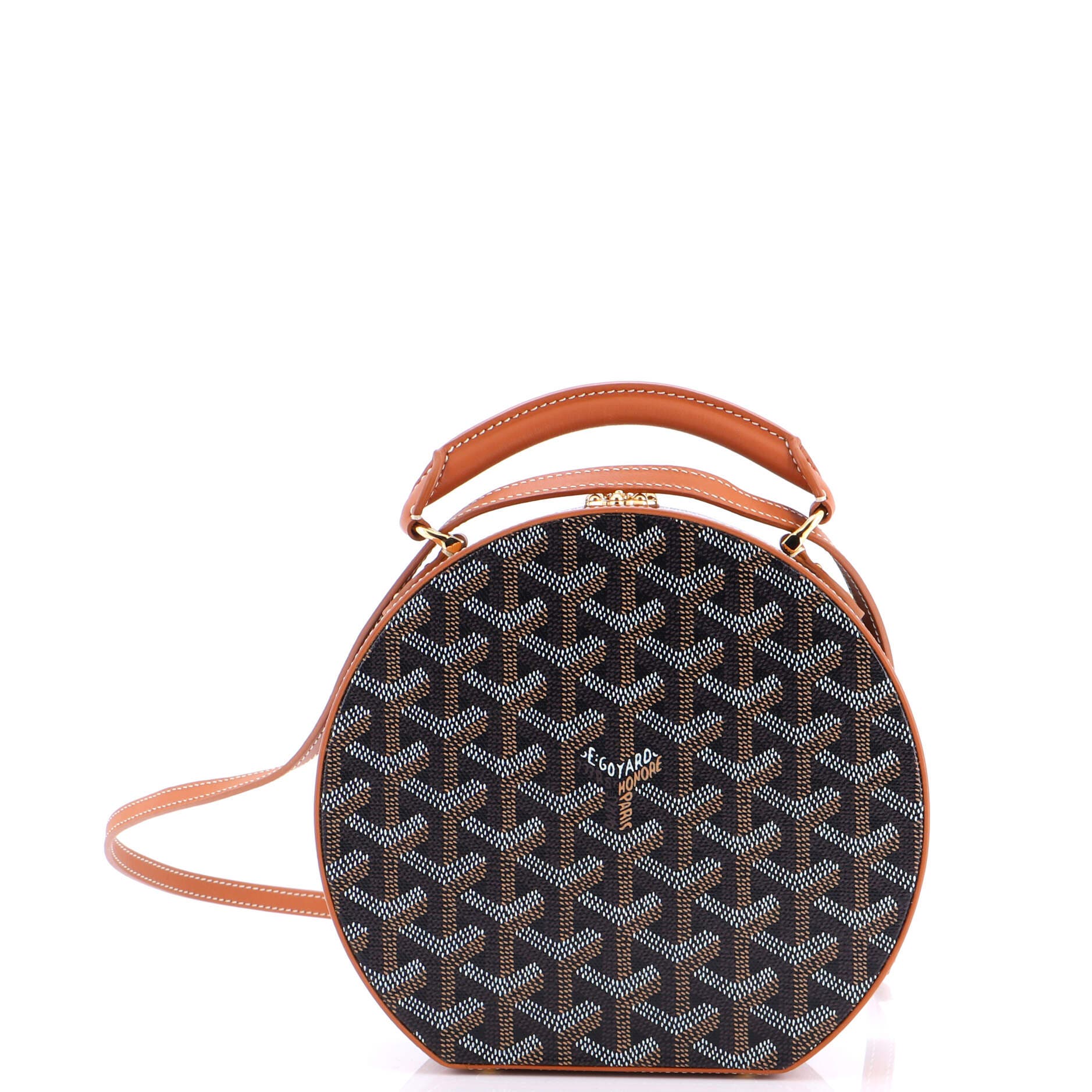 Pre-Owned Goyard Alto Hatbox Bag Coated Canvas, Main, color, Brown