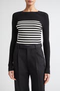 Max Mara Braies Stripe Bodice Rib Sweater
