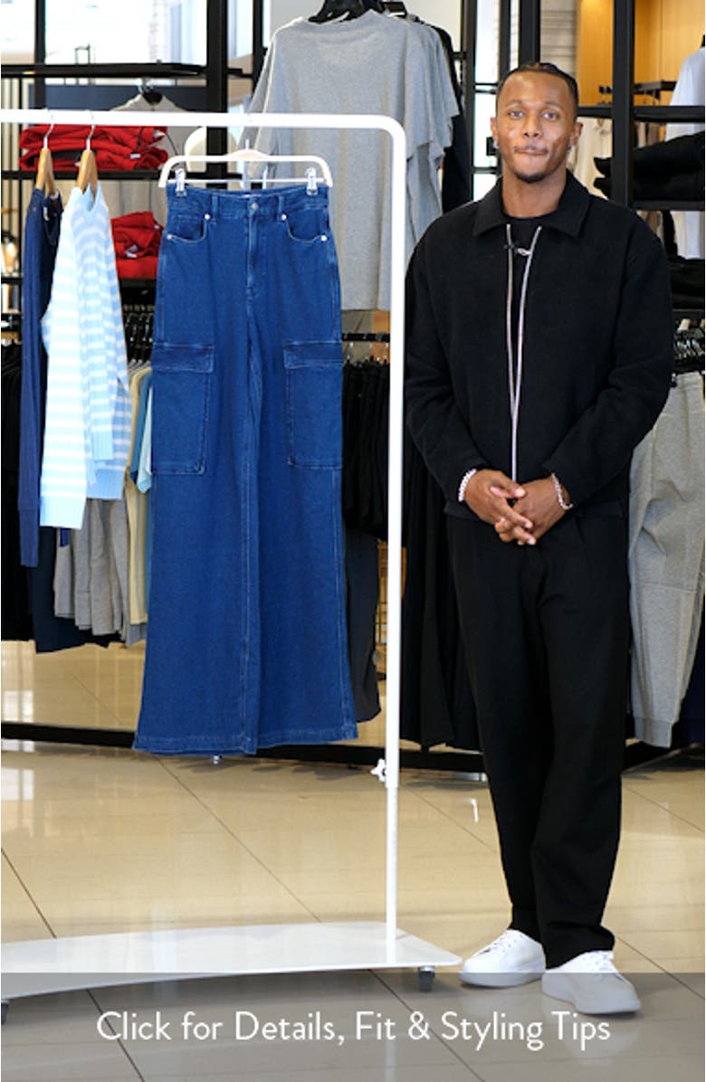 Jeanius Good Skate Wide Leg Cargo French Terry Pants, sales video thumbnail