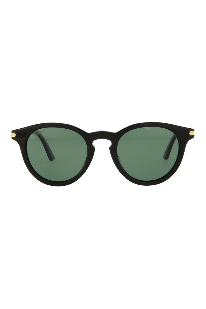 48mm Round Sunglasses, Main, color, BLACK BLACK GREEN