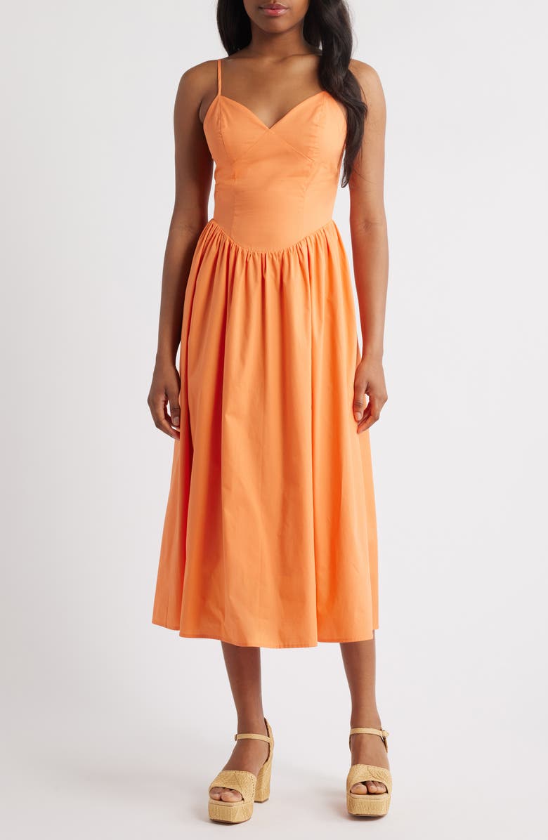 MOON RIVER Smock Back Cotton Sundress, Main, color,