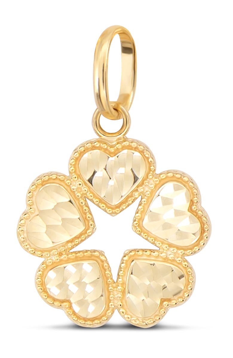 DEVATA Clover Heart Pendant in 14K Gold, Main, color, Yellow Gold