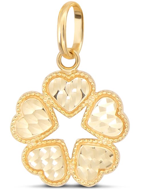 Devata Clover Heart Pendant In Gold