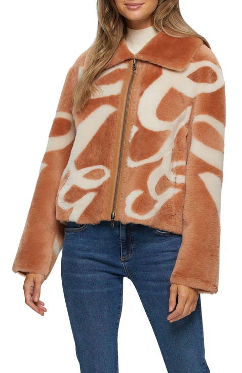 Reversible Genuine Shearling Intarsia Jacket