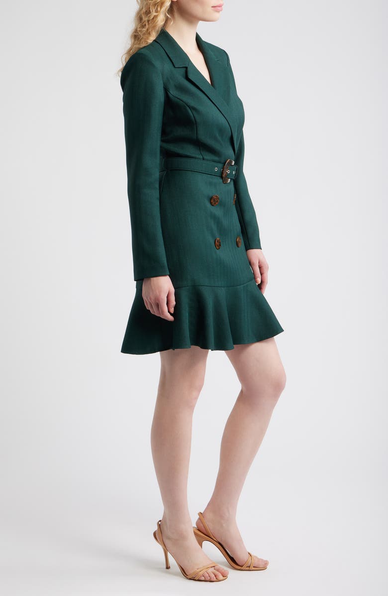 Eliza J Long Sleeve Blazer Dress, Alternate, color, Hunter