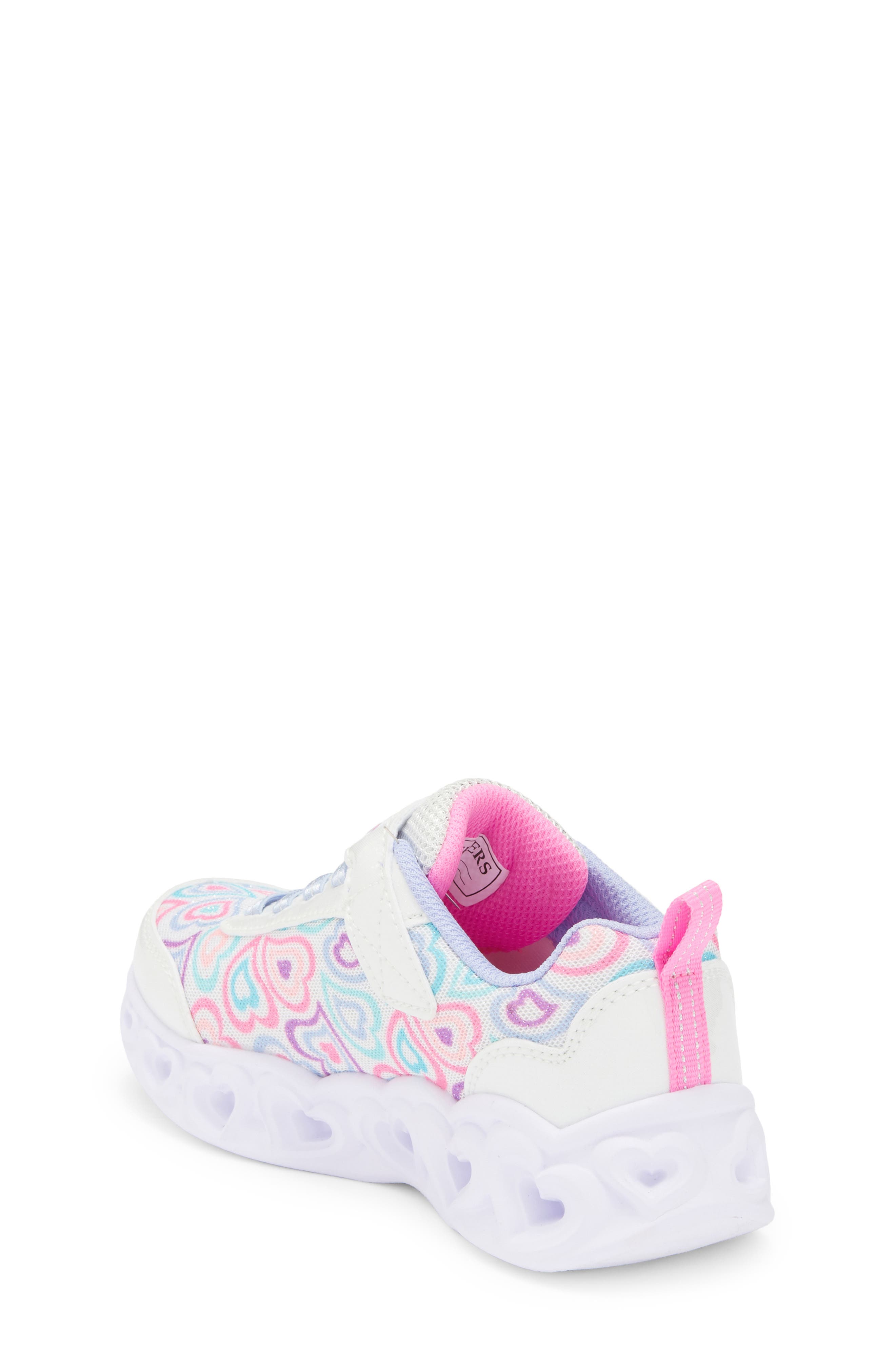 SKECHERS Kids' Heart Lights - Boogie Love Sneaker, Alternate, color, White Multi