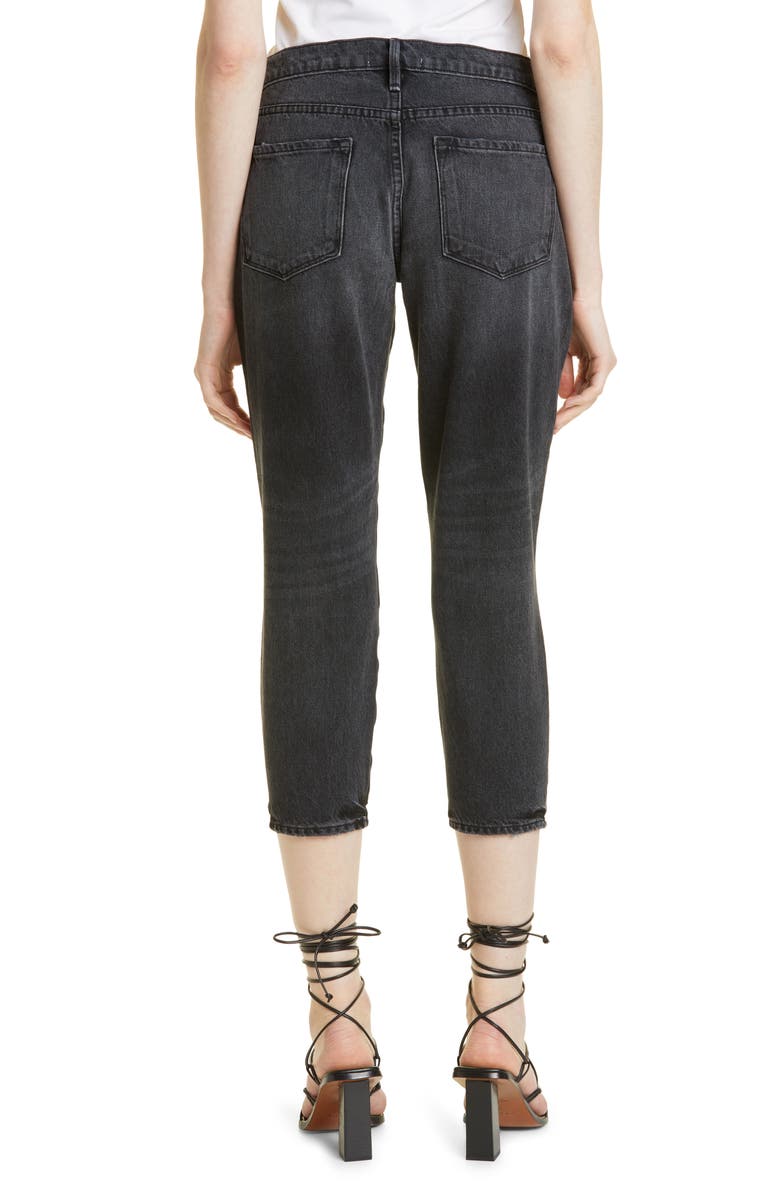 FRAME Le Garcon Ripped Crop Straight Leg Boyfriend Jeans, Alternate, color,