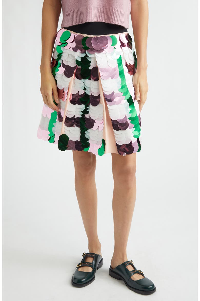 Sequin Check Skirt, Main, color, CHC20QUARTZ