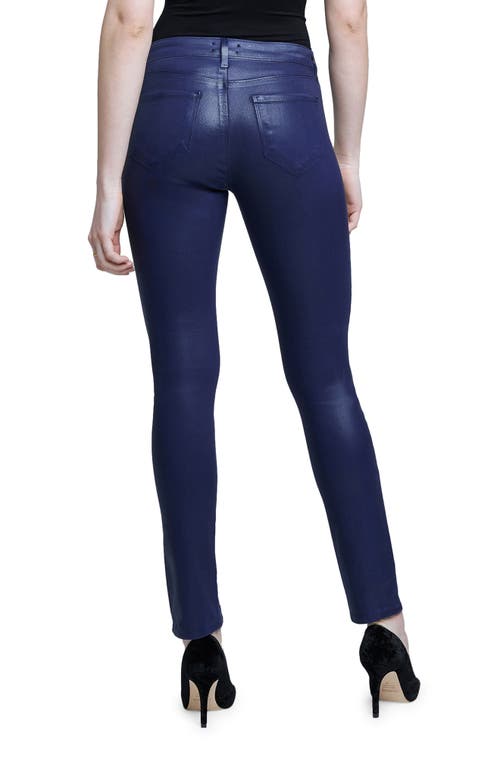 L Agence Jyothi High Rise Split Ankle Jean In Midnight Coated In Blue