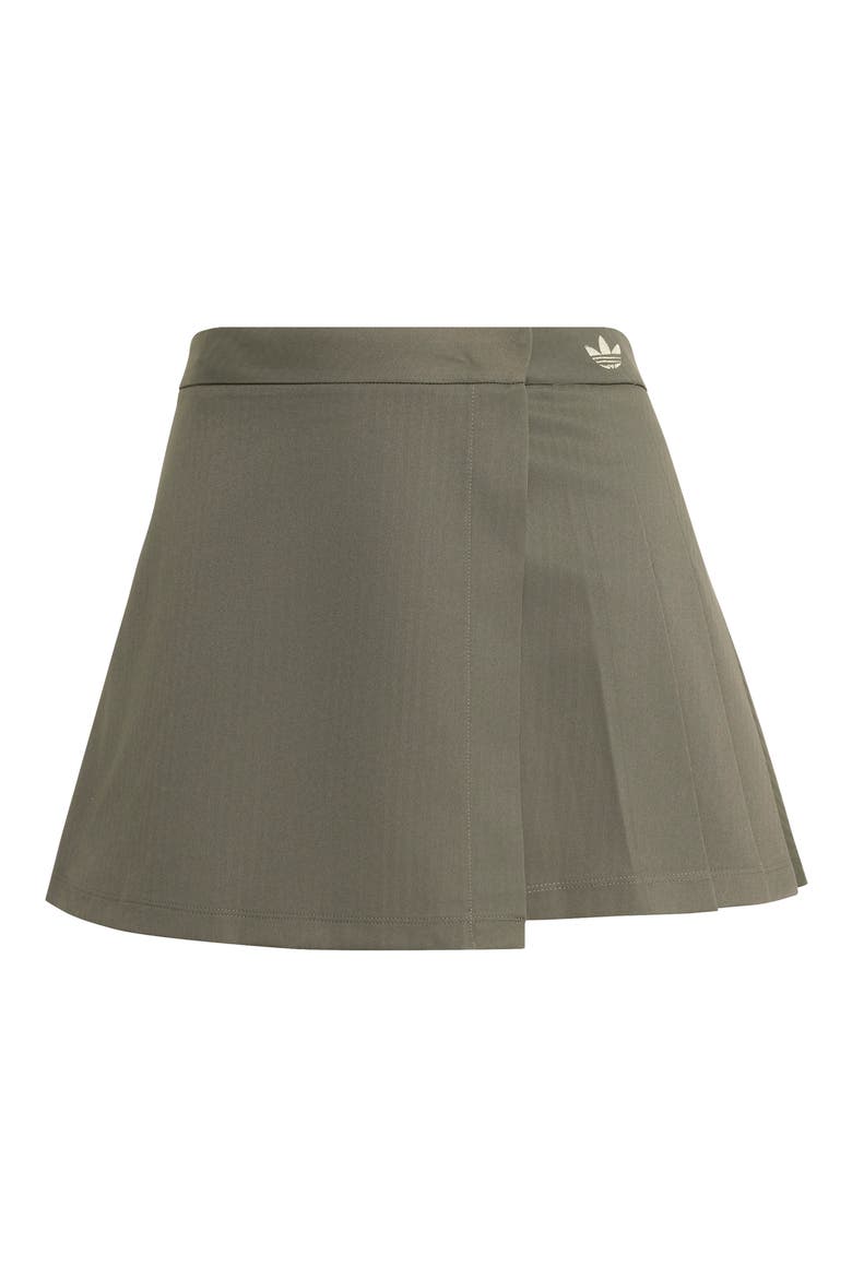 Pleated Wrap Miniskirt, Main, color, BRANCH/ SILVER PEBBLE