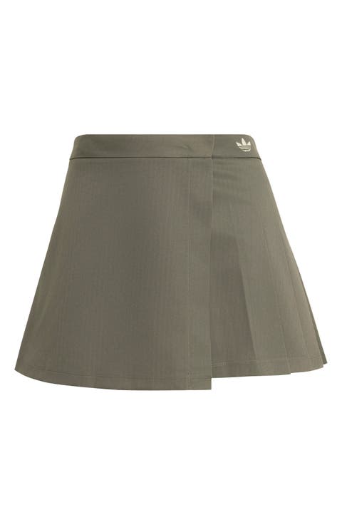 Pleated Wrap Miniskirt