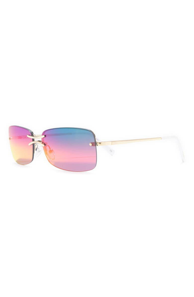 Le Specs That's Hot 62mm Oversize Tinted Rimless Sunglasses, Alternate, color,