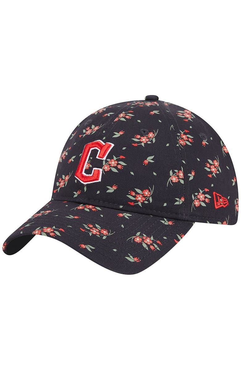 New Era Women's New Era Navy Cleveland Guardians Bloom 9TWENTY Adjustable Hat, Main, color,